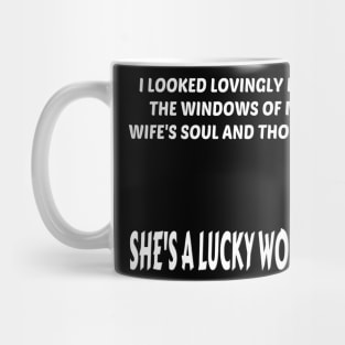 She's A Lucky Woman (White) Mug